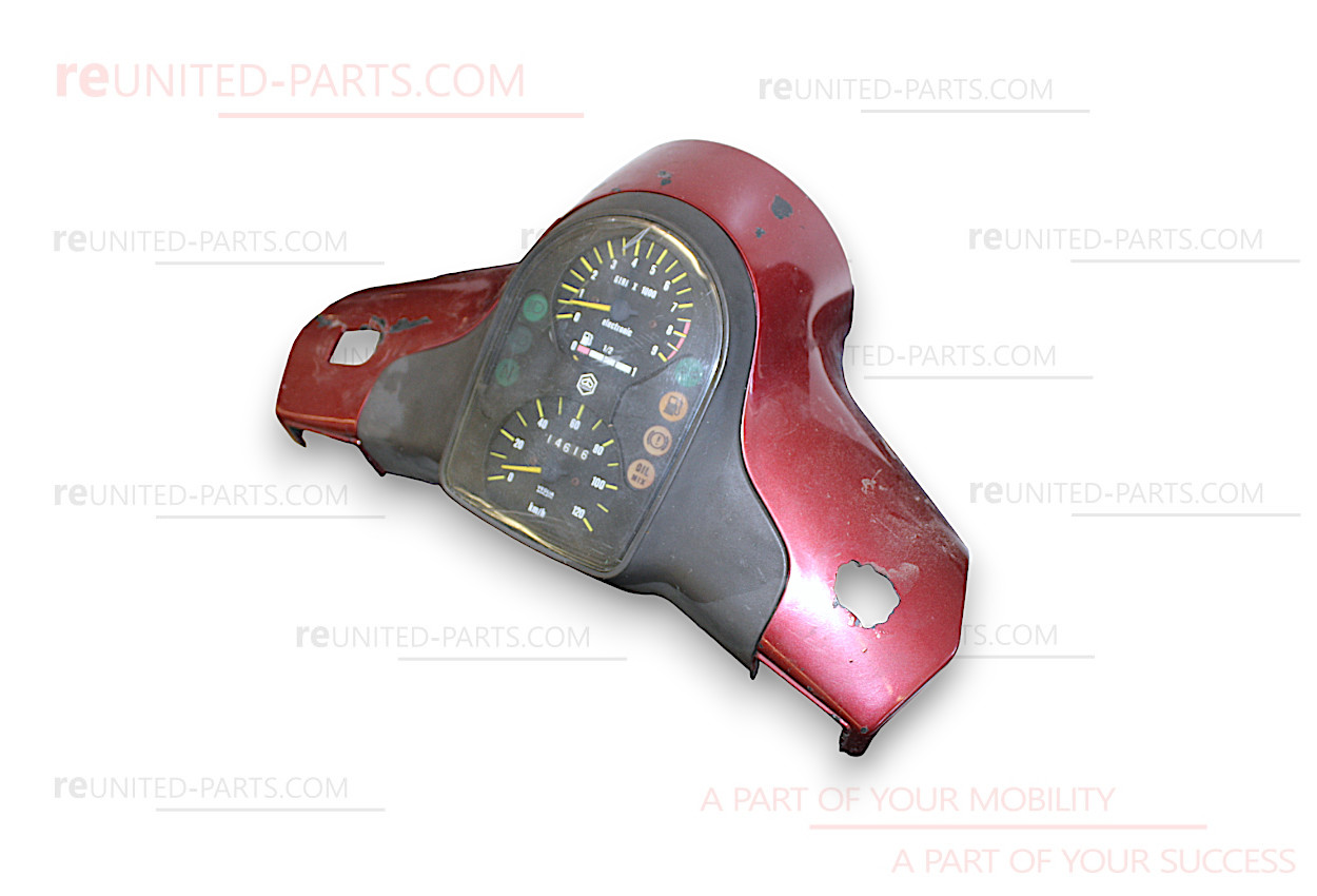 Lenkkopfabdeckung mit Tachometer, oben - rot (original) | Vespa/Piaggio COSA 2, 125 - 200