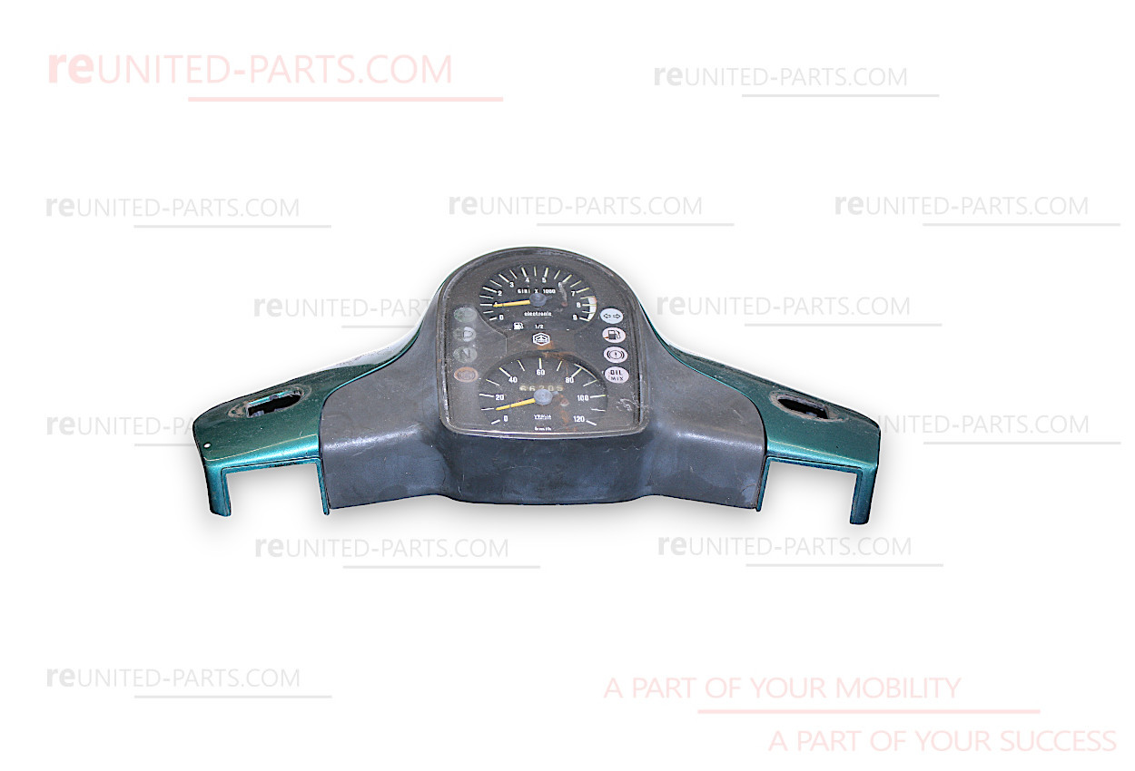 Lenkkopfabdeckung mit Tachometer, oben - grün (original) | Vespa/Piaggio COSA 1, 125 - 200