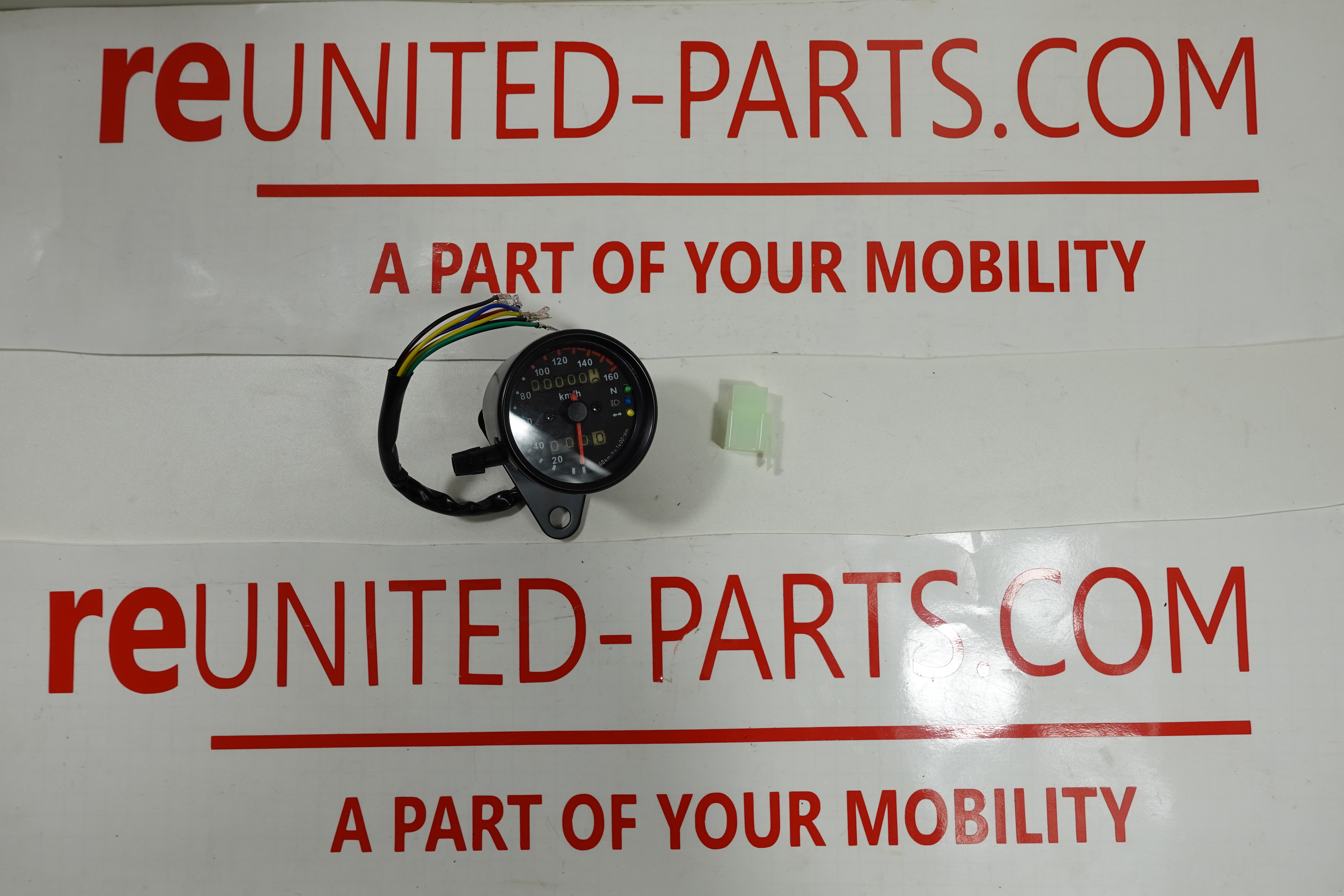 DKMOTORK Universal Tachometer, Blinkeranzeige Edelstahl 12 V Schwarz